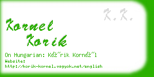 kornel korik business card